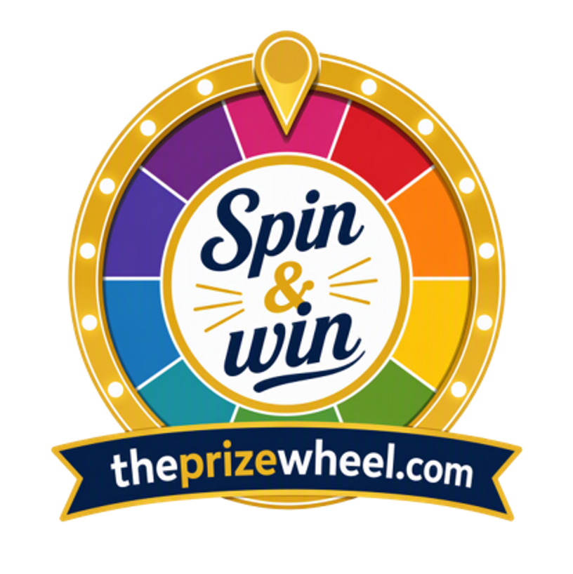 A colorful Prize wheel with Spin & Win wording