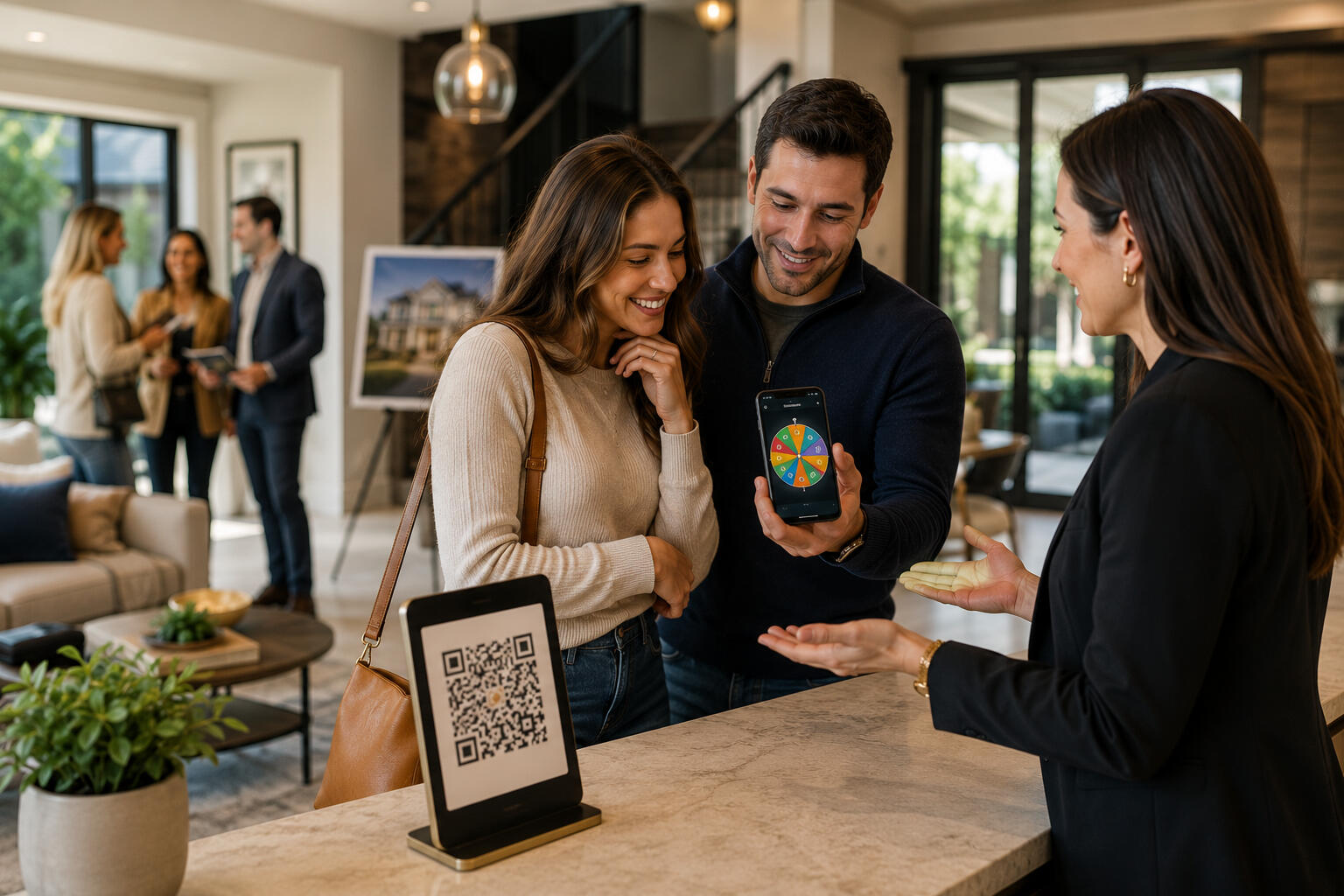 House Hunters getting to Spin and Win just for visiting A couple looking to buy a house get to Spin & Win during an open house